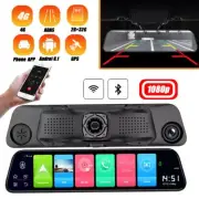 12" Rearview Mirror Car DVR Dual Dash Cam Camera Front Rear Video Recorder