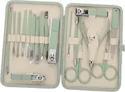 Ipetboom 18pcs Manicure Tools Nail Clippers Pedicure Trimming Grooming Tools (light Green)
