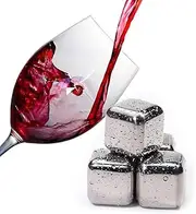 Whiskey Stones Gift Set with 8 Stainless Steel Ice Cubes, Reusable Stainless Steel Chilling Rocks & Tongs, Gift Box Packaging Gift for Father's Day