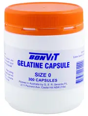 Bonvit, Gelatin Capsules, Size 0, 300 Capsules, Empty