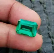 Emerald Quartz Octagon Emerald Cut Stone 1 Pcs 10x14mm Octagon Zambian Emerald