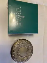 towle silversmiths round trinket container silver New In Box