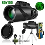 80x100 HD Monocular Starscope Monocular Telescope with Phone clip,tripod