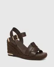 Tarot Espresso Leather Espadrille Wedge