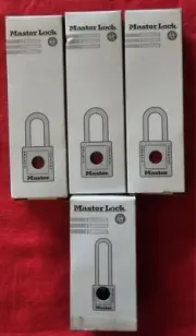 Lot Of 4- Master Lock 410 Lockout Padlock Red LS (ML-410LT-RED) & (410 BLU) NEW