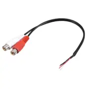 RCA female Plug Jack Connector Adapter Bare Wire Open End Video RCA Cable 2pcs