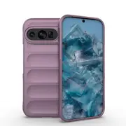 For Google Pixel 9 5G Case, Wavy Durable TPU Flannel Cover, Purple