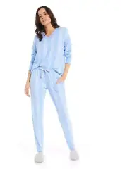 Peter alexander Cable Fuzzy Top Blue top (size M) and pants (size L) set RRP:140
