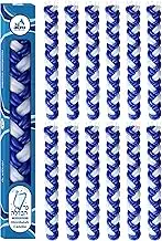 12 Pack Braided Havdalah Candle - Flat Blue and White Paraffin Wax - Shabbat Judaica Gift - by Ner Mitzvah