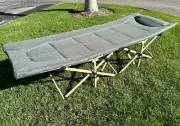 Portable Folding Bed Cushion & Pillow Tent Camping Cot 73"x26" 350lbs Gray