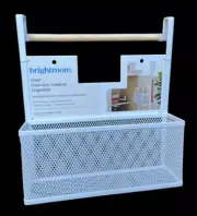 Brightroom Steel Mesh Over-The-Cabinet Organizer Built In Towel Bar White NEW