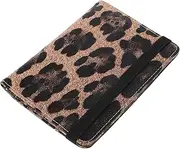 [Generic] Chic Leopard Print PU Passport Holder with RFID Protection Lightweight Travel Document Organizer for Men and Women with Multiple Card Slots and Dedicated Ticket Compartment