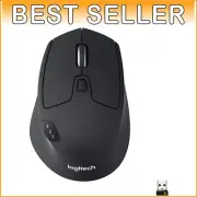 Ergonomic M720 Triathlon Multi-Device Mouse with 6 Programmable Buttons in Black