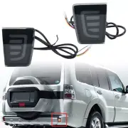 2x Smoke LED Dynamic Rear Bumper Brake Light For Mitsubishi Pajero V97 V98 07-24 (for: Mitsubishi)