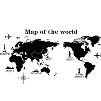 在飛比找松果購物優惠-世界地圖貼 world map 牆貼 壁貼 壁紙 沂軒精品 