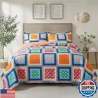 NEWLAKE Quilt Bedspread Sets - Bohemian Farmhouse Pattern Reversible Coverlet