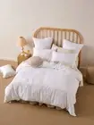 Checkered Waffle Cotton Quilt Cover Set White