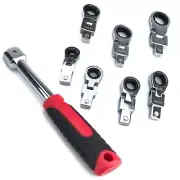Flexible Ratchet Wrench Set 8pcs Spanner Gear Ring Ratcheting Combination