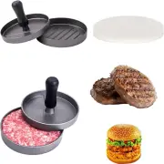101 PCS Non-Stick Hamburger Patty Maker Mold with Wax Patty Paper Sheets Meat Be