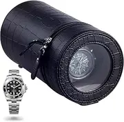 [generic] Portable Watch Winder, Automatic Single Watch Winder Storage Box with Quiet Motor and USB Charging Cable, 3 Control Modes, Table Storage Case for Women and Men Mechanical Watch