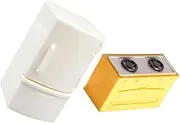 Scale Doll House Mini Refrigerator Freezer Stove Set Miniature House Kit for Play Decor