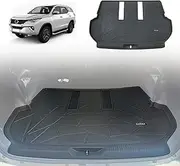 AUSGO 3D Cargo Mat Compatible with Toyota Fortuner 2015-Onwards with Inner Rear Step Panel Covered, All-Weather Heavy Duty Boot Liner Luggage Tray Trunk Mat