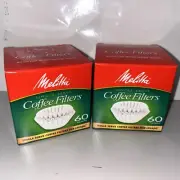 2 Pkgs of New/Unopened Melitta Single Serve Coffee Filters 60 Filters each Box