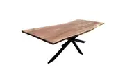 Divano Lantana Dining Table 240cm Live Edge Solid Acacia Timber Wood Metal Leg -Natural