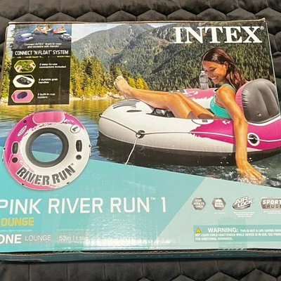 Intex Pink River Run I Sport Lounge Inflatable Water Float 53" Diameter