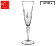 Set of 6 RCR Cristalleria 160mL Melodia Champagne Flutes