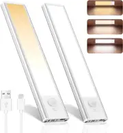 Under Cabinet Lighting, 2 Pack Motion Sensor Light Indoor Dimming Wireless Close