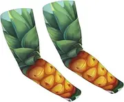 [FHEDVBN] Tropical Pineapple Arm Sleeves Compression Arm Covers for Men Women Outdoor Sun Sleeves Cooling Sports Sleeve, Black