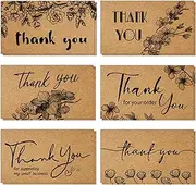 KiDEPOCH 180 Thank You Cards Small Business, Mini Thank You for Supporting Note Cards, 6 Design Thanks Greeting Cards bulk for Retail Store, 2x3.5inch