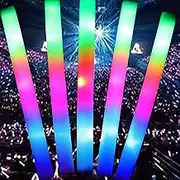 35pcsLED Foam Glow Sticks, Colorful Flashing Party Lights for Weddings, Raves, Birthday Parties, Concerts, Mardi Gras, etc., Reusable Glow Sticks with 3 Flashing Modes, Battery Operated