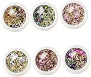 Vaguelly 6 Sets Rhinestone Nail Art Accessories Stylish DIY Decoration for Manicures for Women Ladies Durable and Lightweight Supplies for Professional Home Use