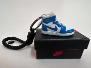 AJ 1 High OG UNC Light Blue Right Shoe 3D Mini Sneaker Key Chain w/Box 2"x0.5"