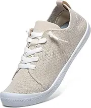 [Tifimuca] Women’s Low top Slip On Arch Support Loafer, Soft Comfort Casual Barefoot Walking Shoes,Breathable Stretchy Mesh Lightweight Non-Slip Fashion Sneakers