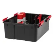 IRIS Storage Bin 30-Qt Heavy Duty Plastic Stackable Container Black (6-Pack)