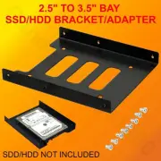 2.5" to 3.5" Bay SSD HDD Metal Hard Drive Mounting Bracket Adapter Tray Black