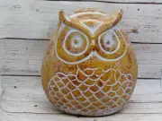 Owl Planter Pot, Clay Flower Pot, Handmade Mexican Pottery, Indoor Outdoor