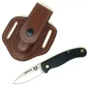 TBS Badger EDC Folding Pocket Knife with Sheath Option - Black Micarta