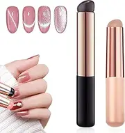 Wbgraceful 2Pcs Silicone Nail Brush Tools, Silicone Ombre Nail Brush Tools Reusable Nail Art Brushes for Gel Polish,Nail Polish Brush Applicator Sticks Portable Nail Gradient Brush Manicure DIY Tool