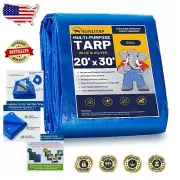 Lightweight 20x30 Ft Waterproof Poly Tarp - Ideal for Covering & Protection