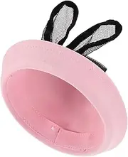 [FOMIYES] Rabbit Ear Fisherman's Hat Has Beach Sun Hat Funny Party Hats Newborn Hats Bucket Hat for Boys Accessory for Bunny Ear Cap Cute Bucket Hat Woolen Pink
