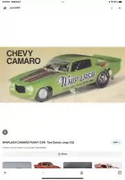 1/64 CUSTOM WATERSLIDE DECAL - WHIPLASH CAMARO FUNNY CAR