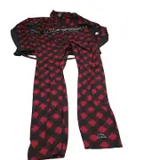 LL Bean Pajama Set Men 2XL Red Blk Scotch Plaid Flannel 1/4 Zip Shirt Soft Flex