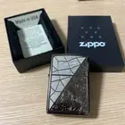 Zippo Oil Lighter Triangle Arabesque Shell Pattern Etching White Black Japan New