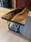 Black Solid Acacia Resin Table Top Side Sofa Center Decor Furniture