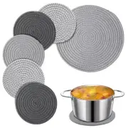 6 pcs Handmade Trivets for Hot Pots Dishes, 11.8in & 7in Natural Cotton Hot