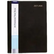 J.Burrows A4 Day to Page Executive FY25/26 Diary Black